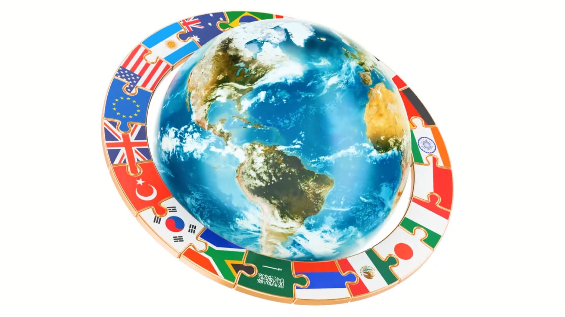 Guľa sveta s vlakmi – ilustrácia symbolizujúca spojenie jazykov, kultúr a cestovania